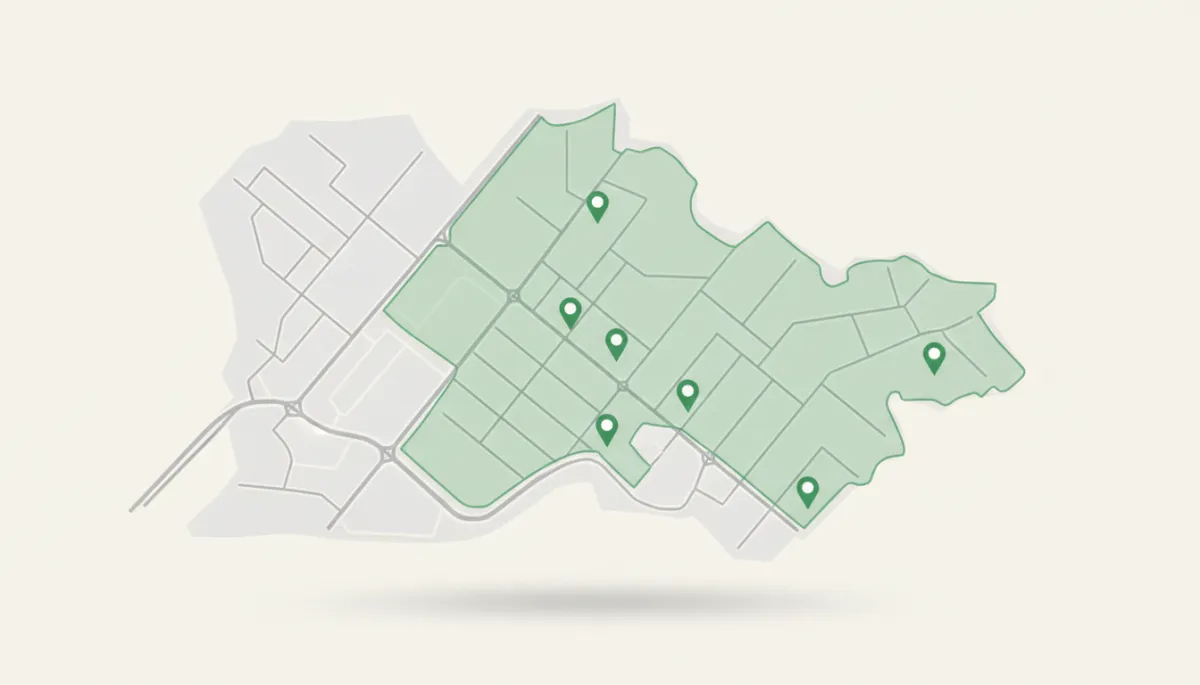 Service area map placeholder